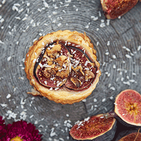 Coconut Walnut Fig Mini Tarts