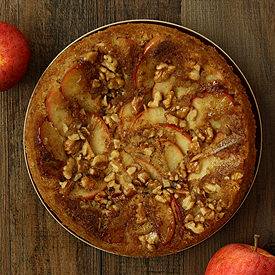 Apple Walnut Upside Down Cake