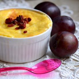 Polenta Baked with Plums