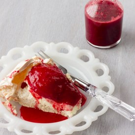 Raspberry Poached Pear Pavlova