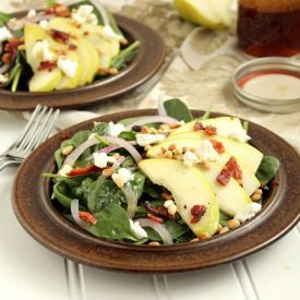 Pear Goat Cheese and Spinach Salad