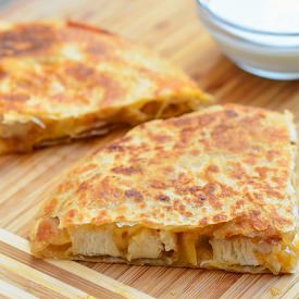 Chicken, Onion and Gouda Quesadilla