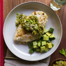 Baked Chicken with Jalapeño Pesto