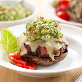 Bacon Wrapped Mushroom Cheeseburger