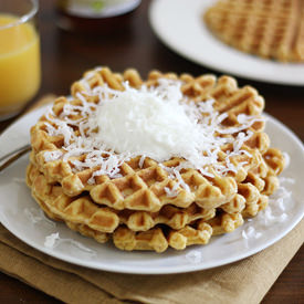 Pumpkin Coconut Yogurt Waffles