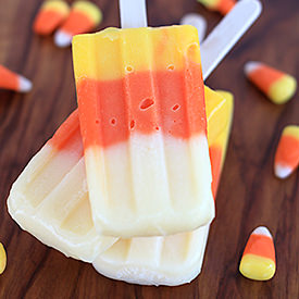 Candy Corn Pudding Pops
