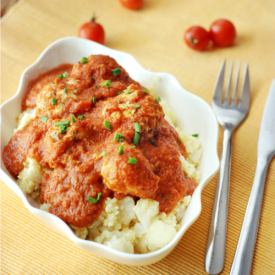 Chicken Balls in Tomato Cream