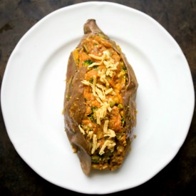 Walnut and Broccoli Sweet Potatoes