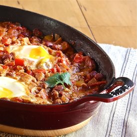 Moroccan Ragout with Poached Eggs