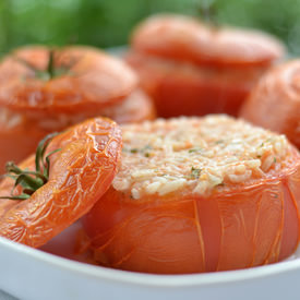 Lemon and Rice Stuffed Tomatoes