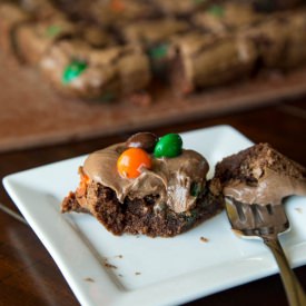 Pumpkin Spice M&M Brownies