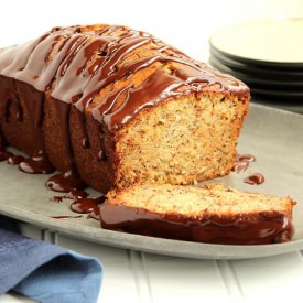 Banana Bread with Chocolate Glaze