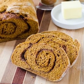 Pumpkin Cinnamon Swirl Bread