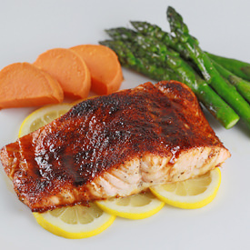 Broiled Molasses Glazed Salmon