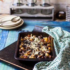 Sausage Mushroom Potato Gratin