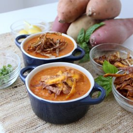 Roasted Sweet Potato Lentil Soup