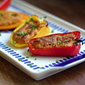 Hummus Stuffed Peppers