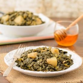 Braised Greens With Apples