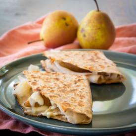 Turkey Reuben Quesadilla with Pear
