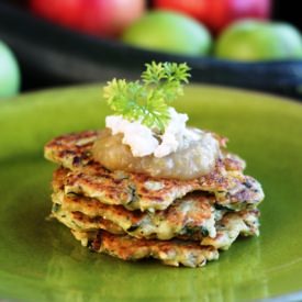 Zucchini Pancakes & Applesauce
