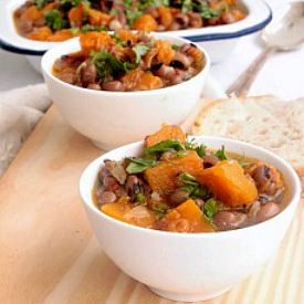 Black Eyed Peas and Pumpkin Stew