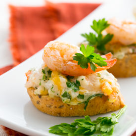 Cheesy Shrimp Tea Sandwiches