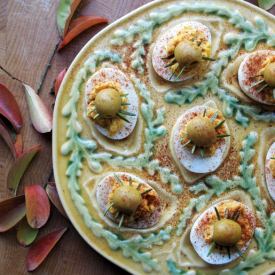 Creepy Crawly Curried Devilled Eggs