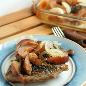 Slow Roasted Apple Pork Chops