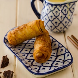 Pear and Chocolate Spring Roll