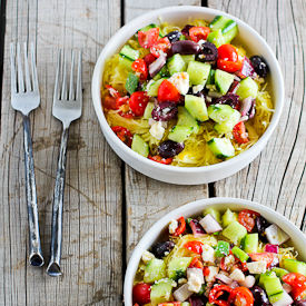 Greek Salad Spaghetti Squash Bowl