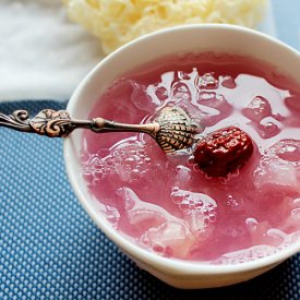 Purple Sweet Potato Soup with Snow