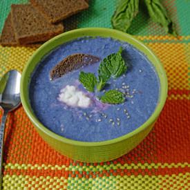 Purple Cauliflower Soup with Basil