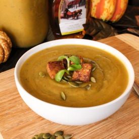 Squash Soup with Maple Tempeh