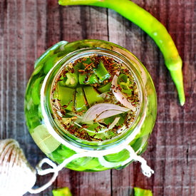 Chili Peppers in Vinegar