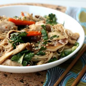 Orange Sesame Noodles with Chicken