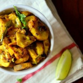 Plantain StirFry-Coriander Parathas