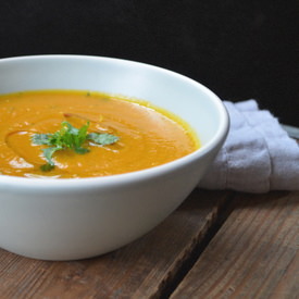 Roasted Carrot Soup with Cilantro
