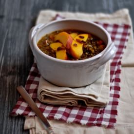 Lentils with Peach and Green Chili