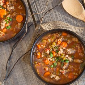 Italian Turkey Burger Soup