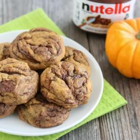 Nutella Swirl Pumpkin Cookies