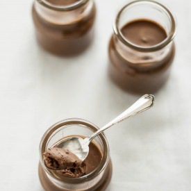 Dark Chocolate Mousse and Water