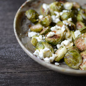 Lemon Feta Roasted Brussels Sprouts