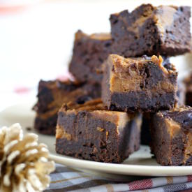 Pumpkin Caramel Swirl Brownies