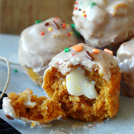 Creme Filled Pumpkin Donut Holes