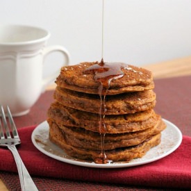 Wheat Gingerbread Pumpkin Pancakes