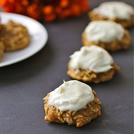 Pumpkin-Oatmeal Cookies w/ Frosting