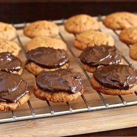 Almond Cookies Topped With Chocolate