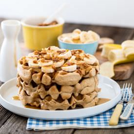 Maple Bacon Peanut Butter Waffles