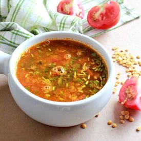 Lentils And Tomato Soup/ Rasam