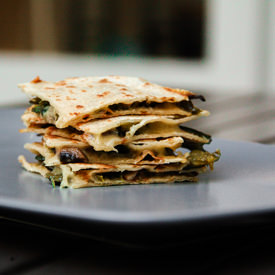 Roasted Poblano Mushroom Quesadilla